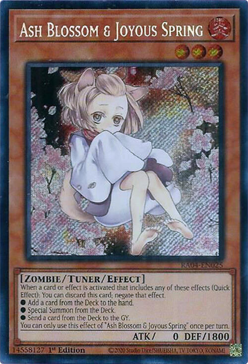 Ash Blossom & Joyous Spring (Alternate Art) (Secret Rare) RA04-EN025 card from Quarter Century Stampede