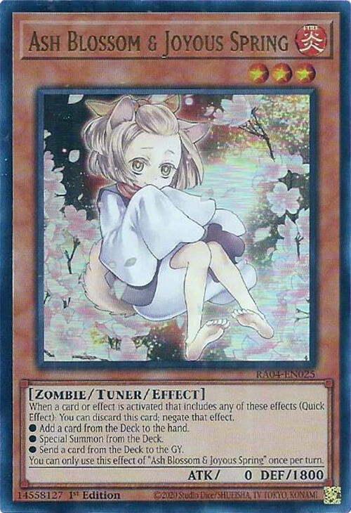 Ash Blossom & Joyous Spring (Alternate Art) (UR) RA04-EN025 card from Quarter Century Stampede
