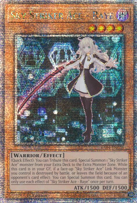 Sky Striker Ace - Raye (Quarter Century Secret Rare) RA04-EN026 card from Quarter Century Stampede