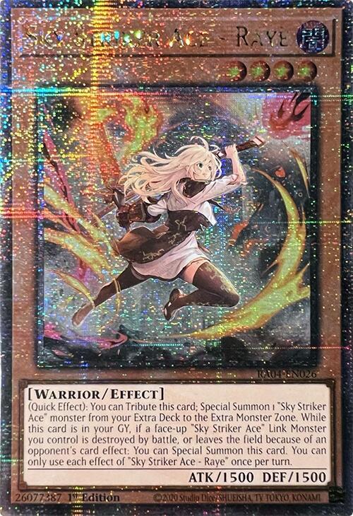 Sky Striker Ace - Raye (New Art) (Quarter Century Secret Rare) RA04-EN026 card from Quarter Century Stampede