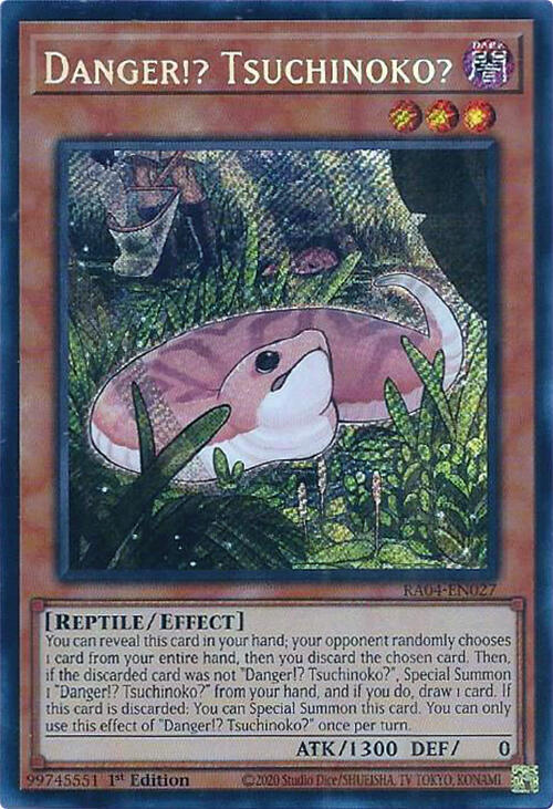 Danger!? Tsuchinoko? (Secret Rare) RA04-EN027 card from Quarter Century Stampede