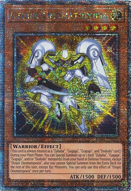 Utopic Onomatopoeia (Quarter Century Secret Rare) RA04-EN028 card from Quarter Century Stampede