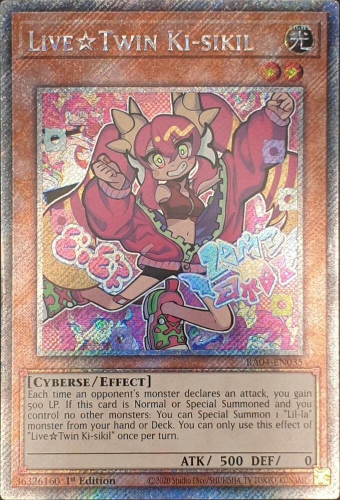 Live Twin Ki-sikil (Platinum Secret Rare) RA04-EN035 card from Quarter Century Stampede