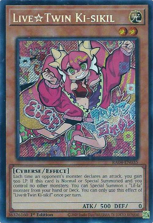 Live Twin Ki-sikil (Secret Rare) RA04-EN035 card from Quarter Century Stampede