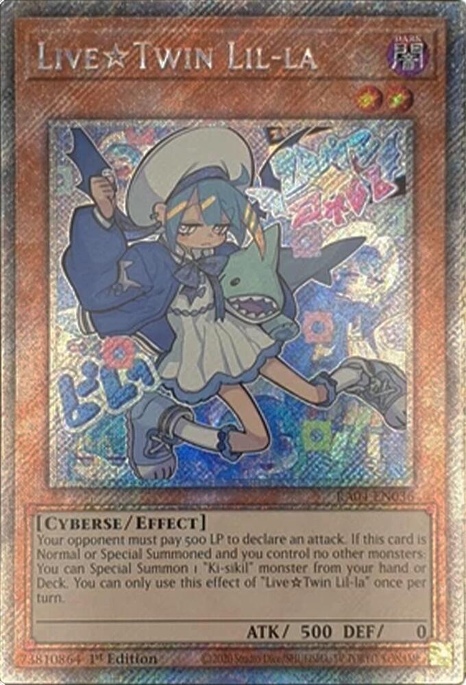 Live Twin Lil-la (Platinum Secret Rare) RA04-EN036 card from Quarter Century Stampede
