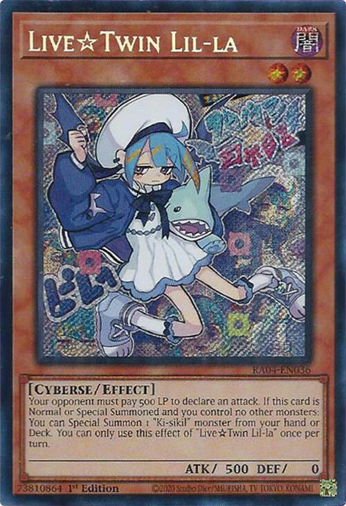 Live Twin Lil-la (Secret Rare) RA04-EN036 card from Quarter Century Stampede
