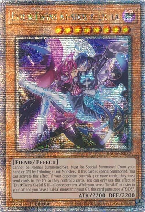 Evil Twins Ki-sikil & Lil-la (Quarter Century Secret Rare) RA04-EN037 card from Quarter Century Stampede