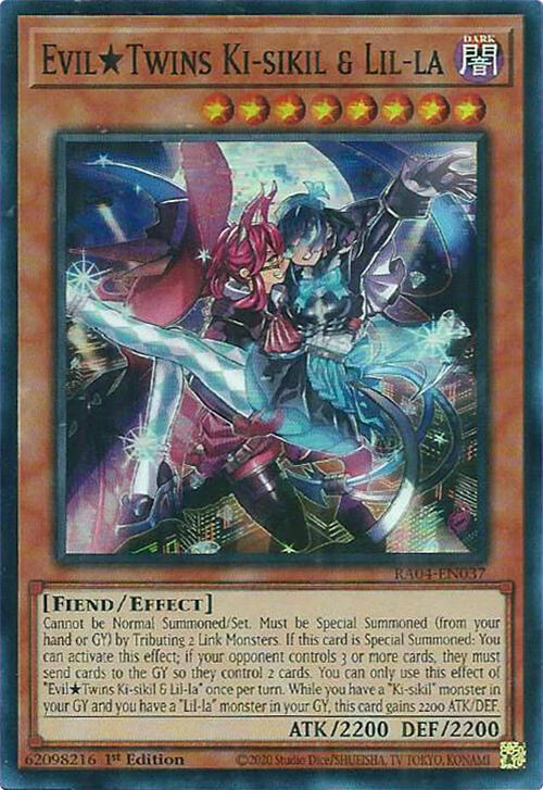 Evil Twins Ki-sikil & Lil-la RA04-EN037 card from Quarter Century Stampede