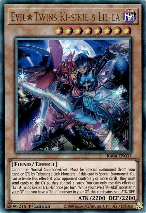 Evil Twins Ki-sikil & Lil-la (PUR) RA04-EN037 card from Quarter Century Stampede
