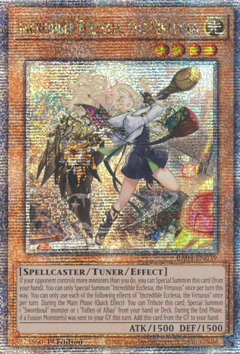 Incredible Ecclesia, the Virtuous (New Art) (Quarter Century Secret Rare) RA04-EN039 card from Quarter Century Stampede