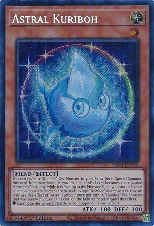 Astral Kuriboh (Secret Rare) RA04-EN040 card from Quarter Century Stampede