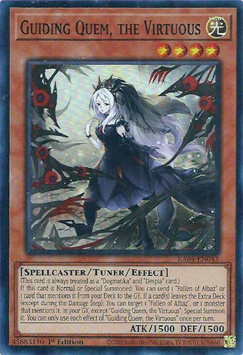 Guiding Quem, the Virtuous RA04-EN043 card from Quarter Century Stampede