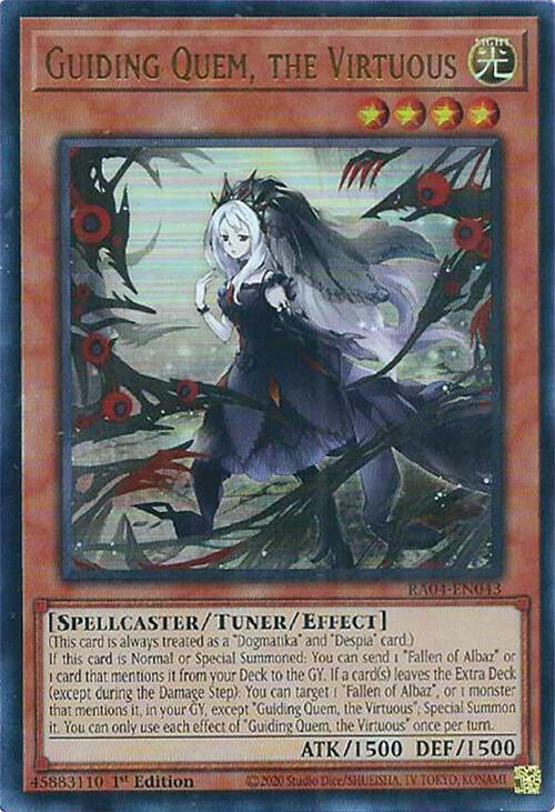 Guiding Quem, the Virtuous (UR) RA04-EN043 card from Quarter Century Stampede