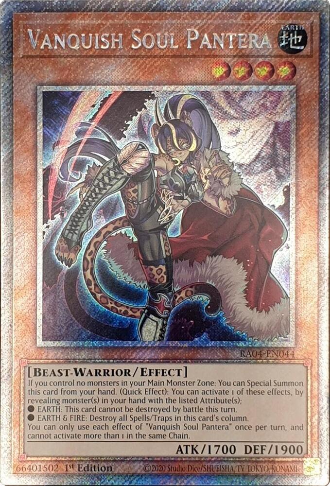 Vanquish Soul Pantera (Platinum Secret Rare) RA04-EN044 card from Quarter Century Stampede