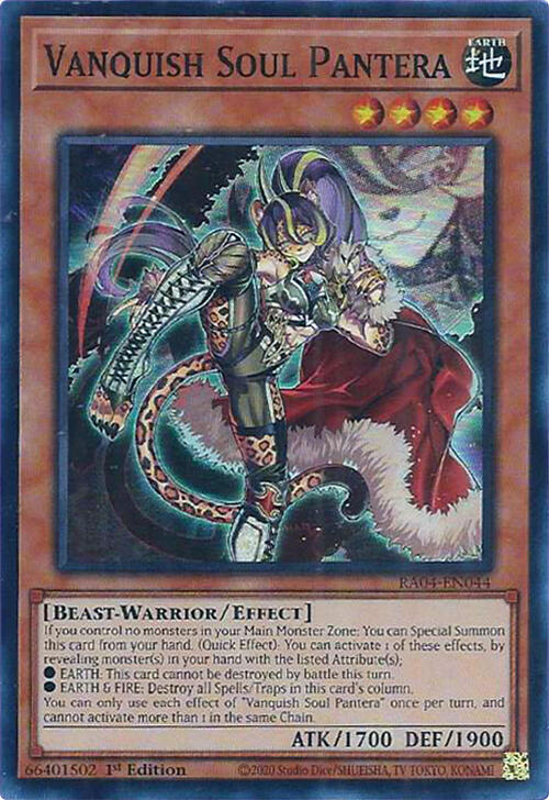 Vanquish Soul Pantera RA04-EN044 card from Quarter Century Stampede