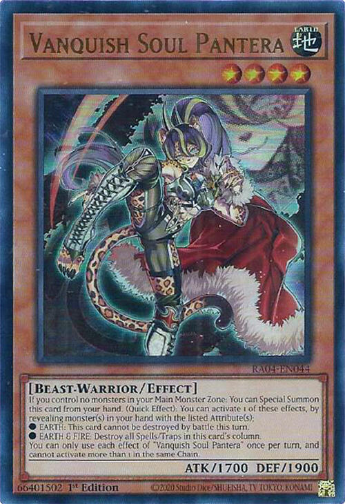 Vanquish Soul Pantera (UR) RA04-EN044 card from Quarter Century Stampede