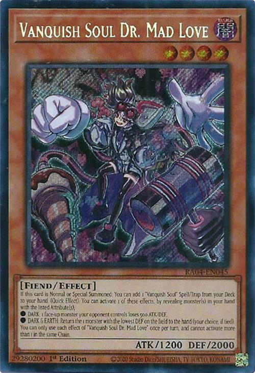 Vanquish Soul Dr. Mad Love (Secret Rare) RA04-EN045 card from Quarter Century Stampede