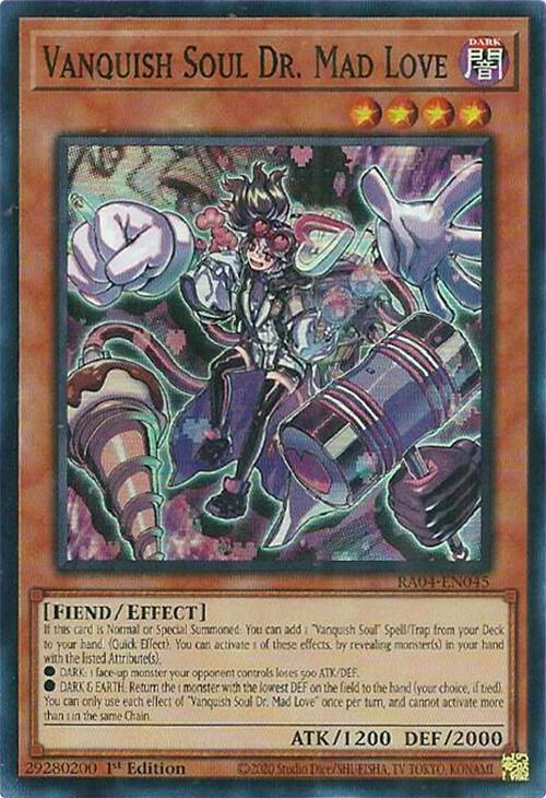 Vanquish Soul Dr. Mad Love RA04-EN045 card from Quarter Century Stampede