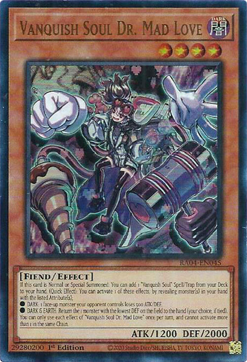 Vanquish Soul Dr. Mad Love (UR) RA04-EN045 card from Quarter Century Stampede