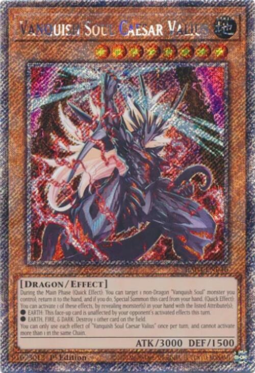 Vanquish Soul Caesar Valius (Platinum Secret Rare) RA04-EN046 card from Quarter Century Stampede