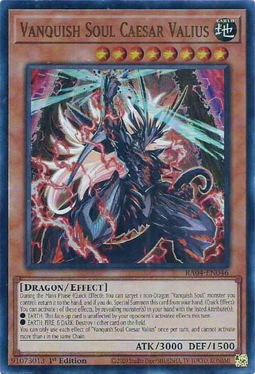Vanquish Soul Caesar Valius (UR) RA04-EN046 card from Quarter Century Stampede
