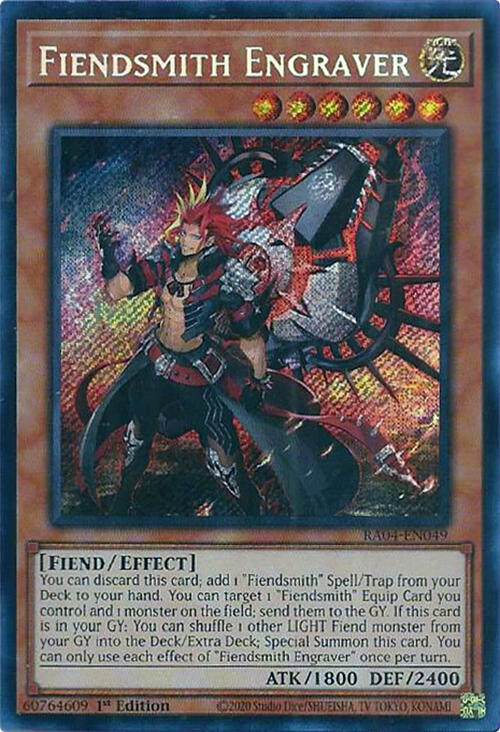 Fiendsmith Engraver (Secret Rare) RA04-EN049 card from Quarter Century Stampede
