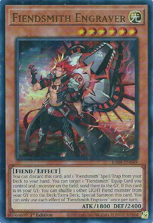 Fiendsmith Engraver (UR) RA04-EN049 card from Quarter Century Stampede