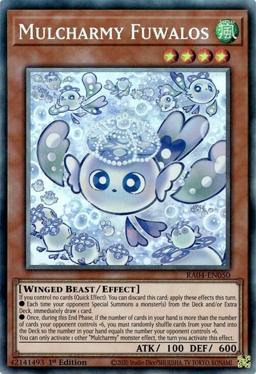 Mulcharmy Fuwalos (PCR) RA04-EN050 card from Quarter Century Stampede