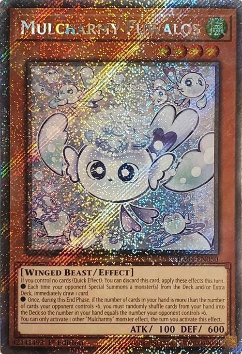 Mulcharmy Fuwalos (Platinum Secret Rare) RA04-EN050 card from Quarter Century Stampede