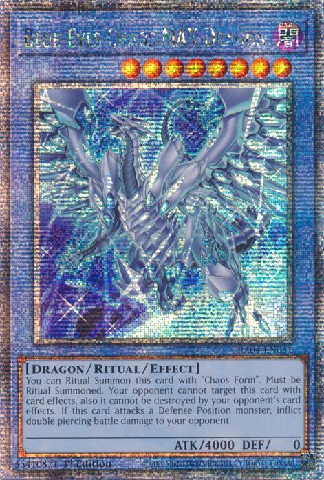 Blue-Eyes Chaos MAX Dragon (New Art) (Quarter Century Secret Rare) RA04-EN051 card from Quarter Century Stampede