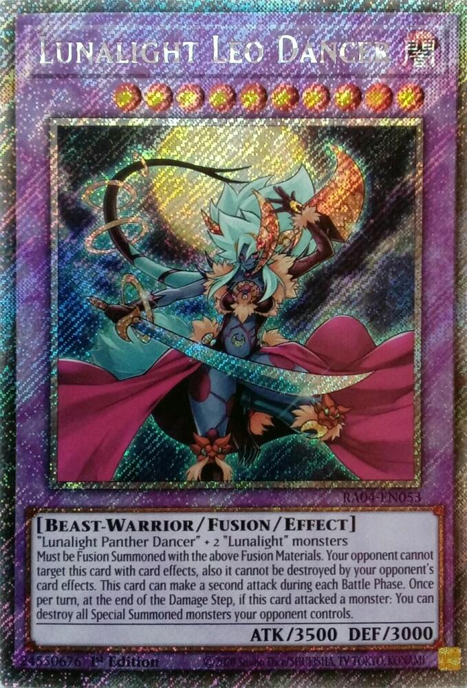 Lunalight Leo Dancer (Platinum Secret Rare) RA04-EN053 card from Quarter Century Stampede