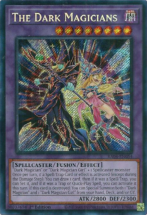 The Dark Magicians (Secret Rare) RA04-EN054 card from Quarter Century Stampede
