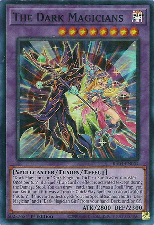 The Dark Magicians RA04-EN054 card from Quarter Century Stampede