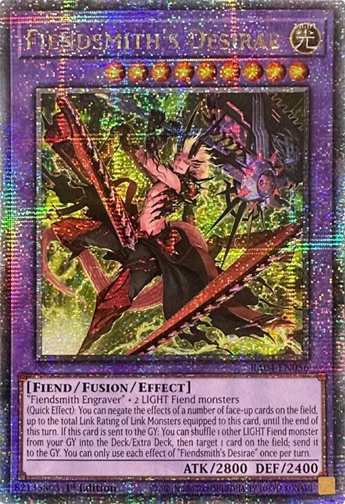 Fiendsmith's Desirae (Quarter Century Secret Rare) RA04-EN056 card from Quarter Century Stampede