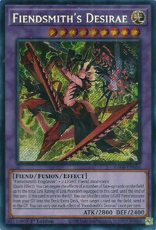 Fiendsmith's Desirae (Secret Rare) RA04-EN056 card from Quarter Century Stampede