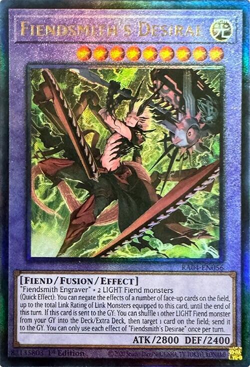 Fiendsmith's Desirae (PUR) RA04-EN056 card from Quarter Century Stampede