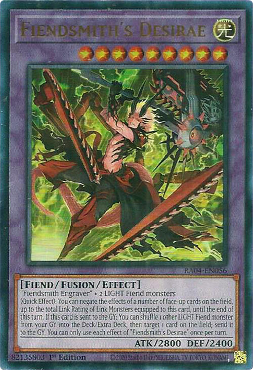 Fiendsmith's Desirae (UR) RA04-EN056 card from Quarter Century Stampede