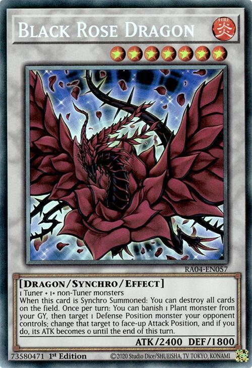 Black Rose Dragon (PCR) RA04-EN057 card from Quarter Century Stampede
