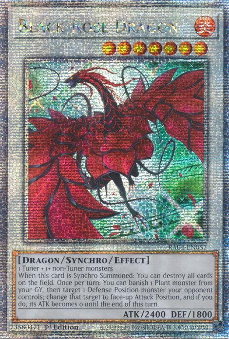 Black Rose Dragon (Alternate Art) (Quarter Century Secret Rare) RA04-EN057 card from Quarter Century Stampede