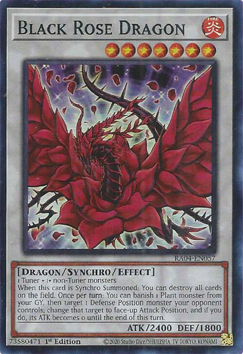 Black Rose Dragon RA04-EN057 card from Quarter Century Stampede