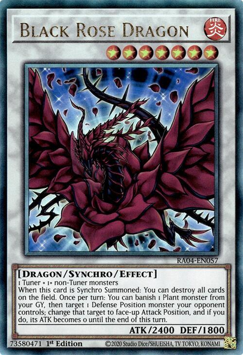 Black Rose Dragon (PUR) RA04-EN057 card from Quarter Century Stampede