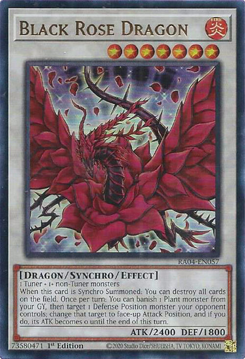 Black Rose Dragon (UR) RA04-EN057 card from Quarter Century Stampede