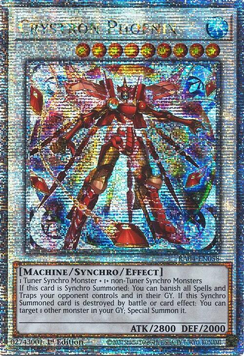 Crystron Phoenix (Quarter Century Secret Rare) RA04-EN058 card from Quarter Century Stampede