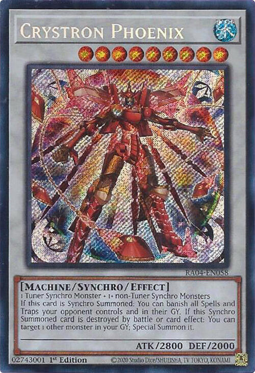Crystron Phoenix (Secret Rare) RA04-EN058 card from Quarter Century Stampede