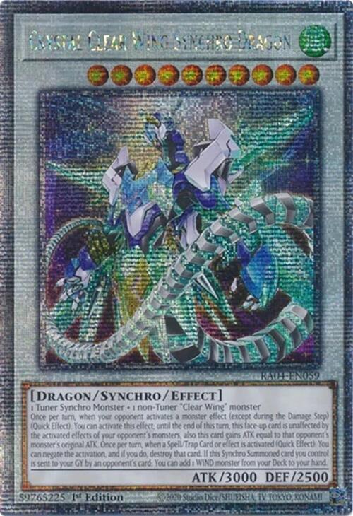 Crystal Clear Wing Synchro Dragon (Quarter Century Secret Rare) RA04-EN059 card from Quarter Century Stampede