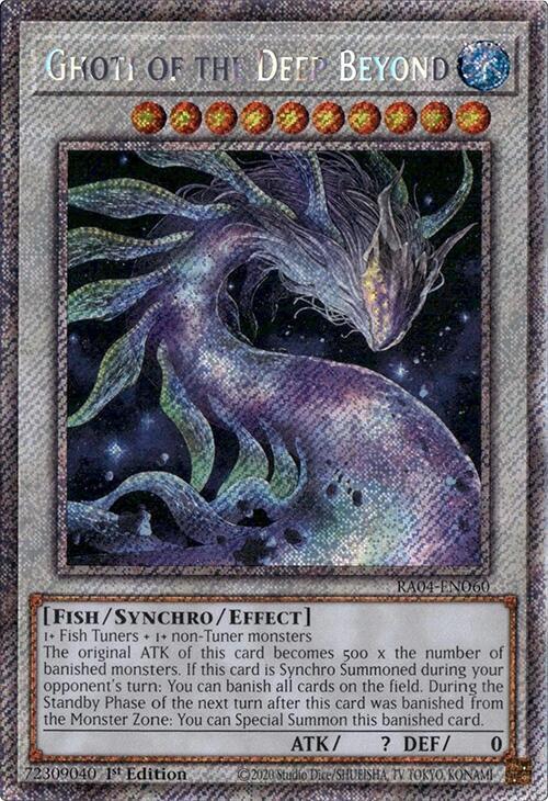 Ghoti of the Deep Beyond (Platinum Secret Rare) RA04-EN060 card from Quarter Century Stampede