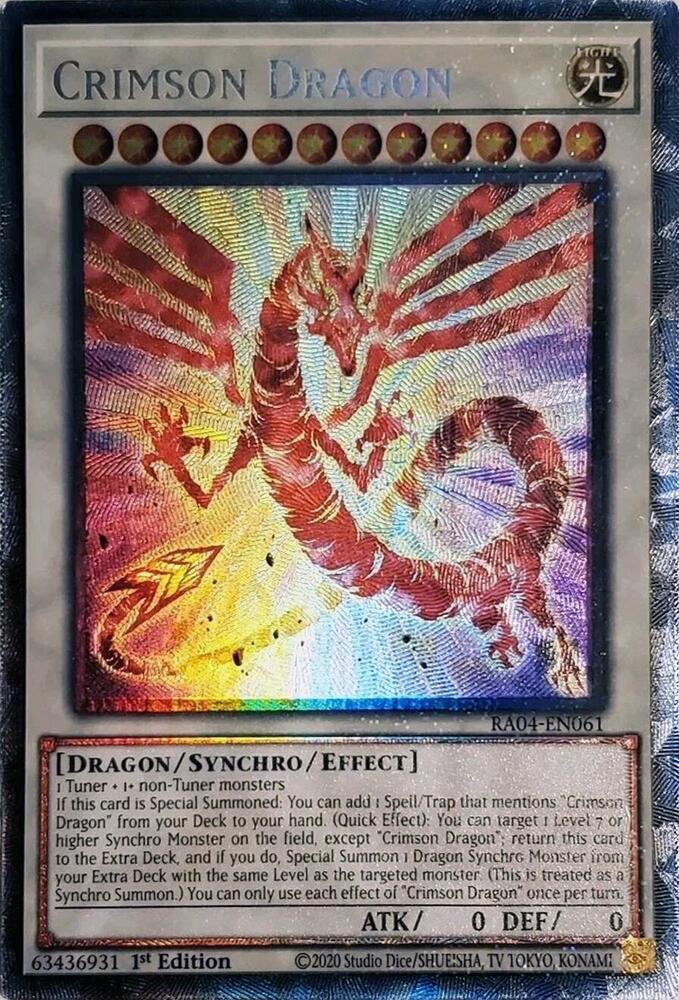 Crimson Dragon (PCR) RA04-EN061 card from Quarter Century Stampede