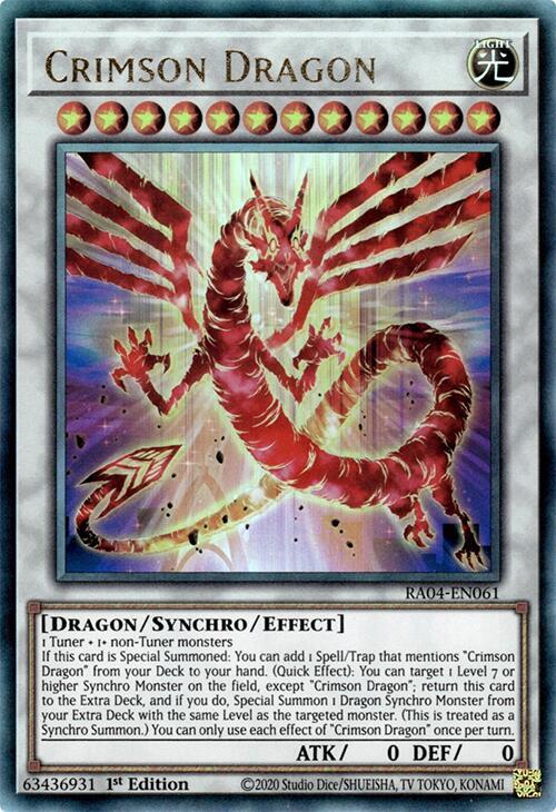 Crimson Dragon (PUR) RA04-EN061 card from Quarter Century Stampede