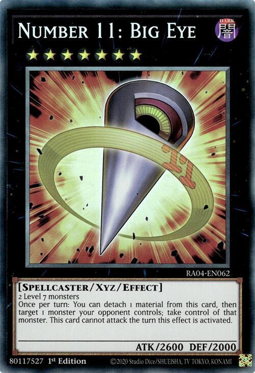 Number 11: Big Eye (PCR) RA04-EN062 card from Quarter Century Stampede