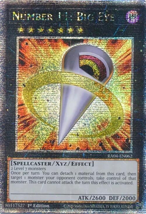 Number 11: Big Eye (Quarter Century Secret Rare) RA04-EN062 card from Quarter Century Stampede